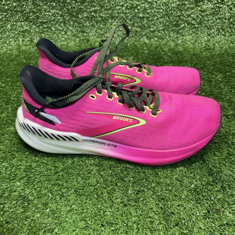 Brooks Hyperion GTS Women’s Road Running Shoes Size 9 B Pink Glo/Green/Black